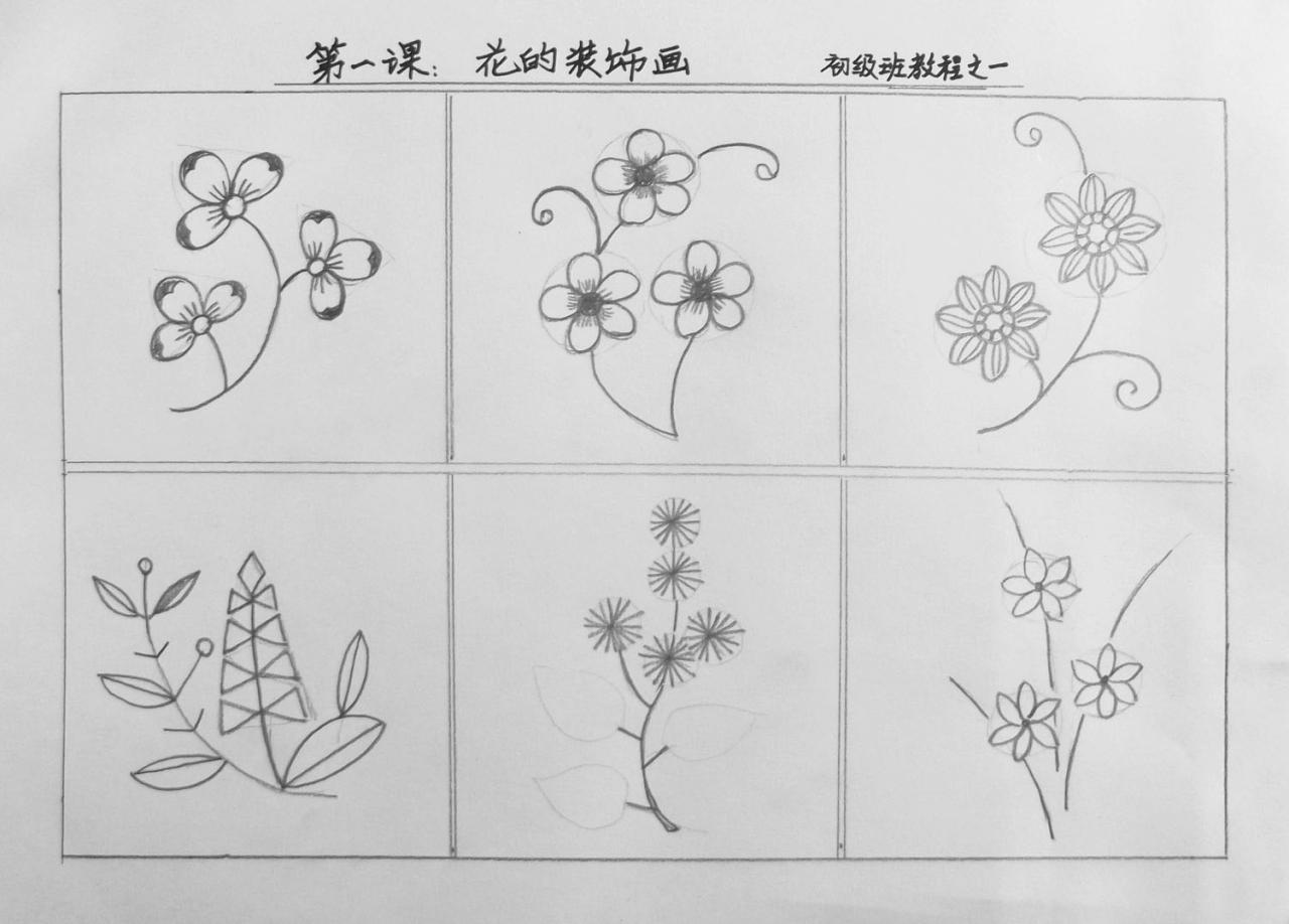 第三步，画花的结构特征