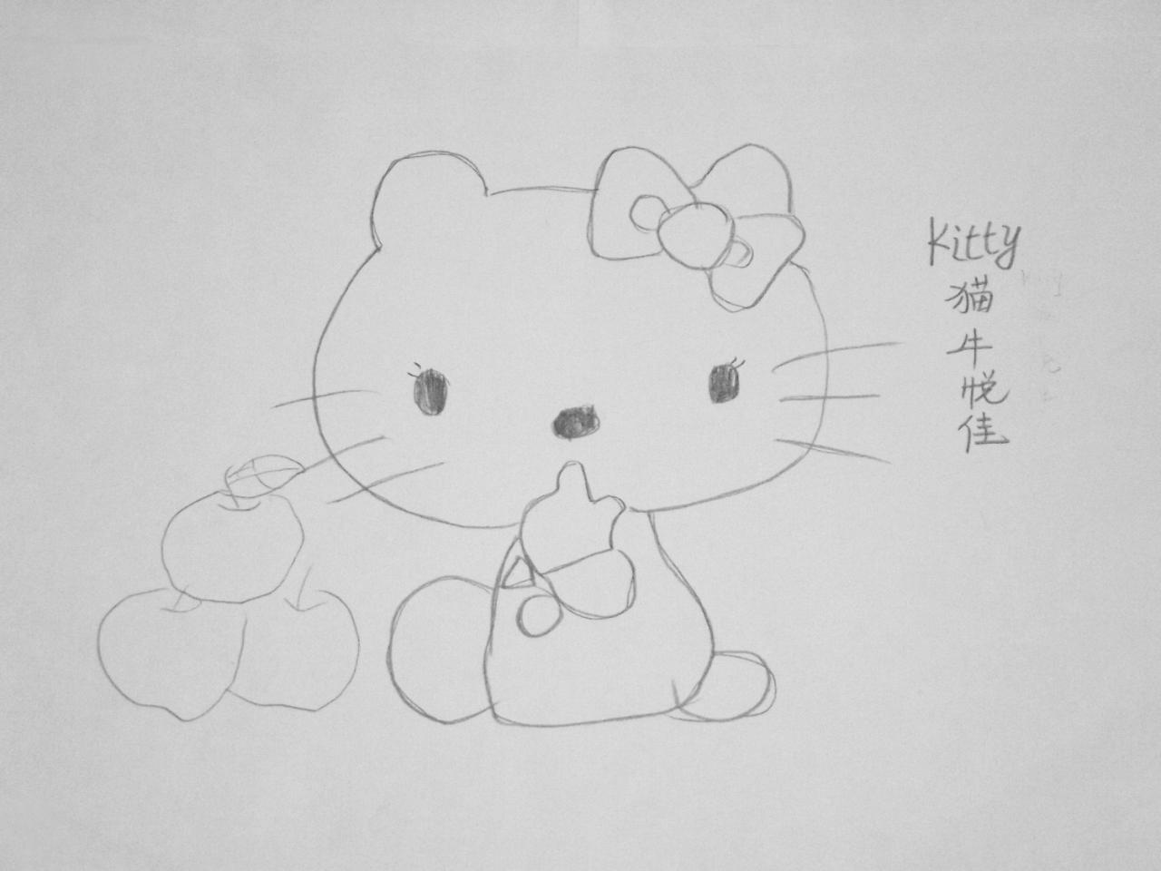 hello kitty 牛悦佳画