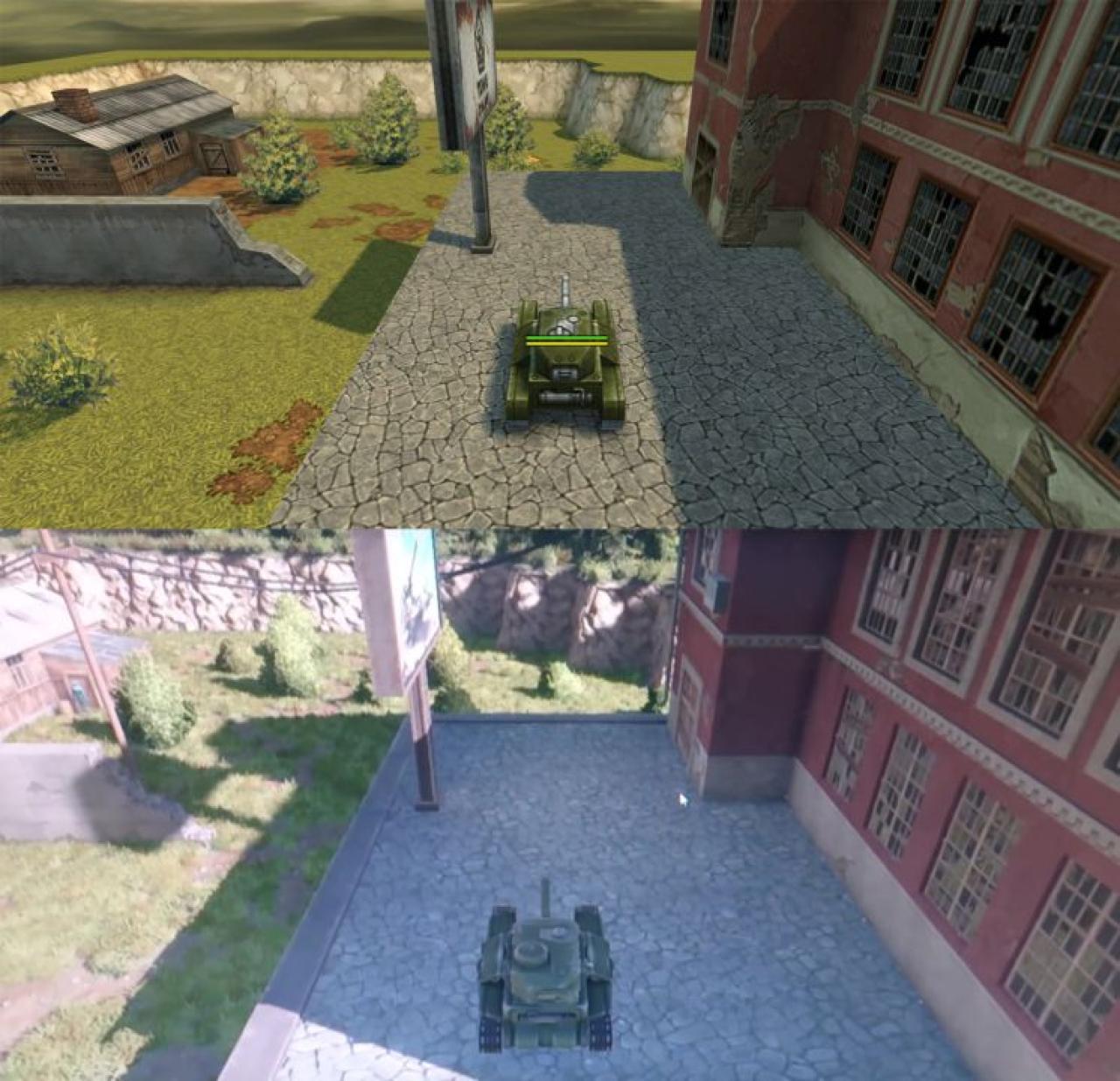 Unity新版3D坦克和Flash版3D坦克训练场-1地图 平台对比图