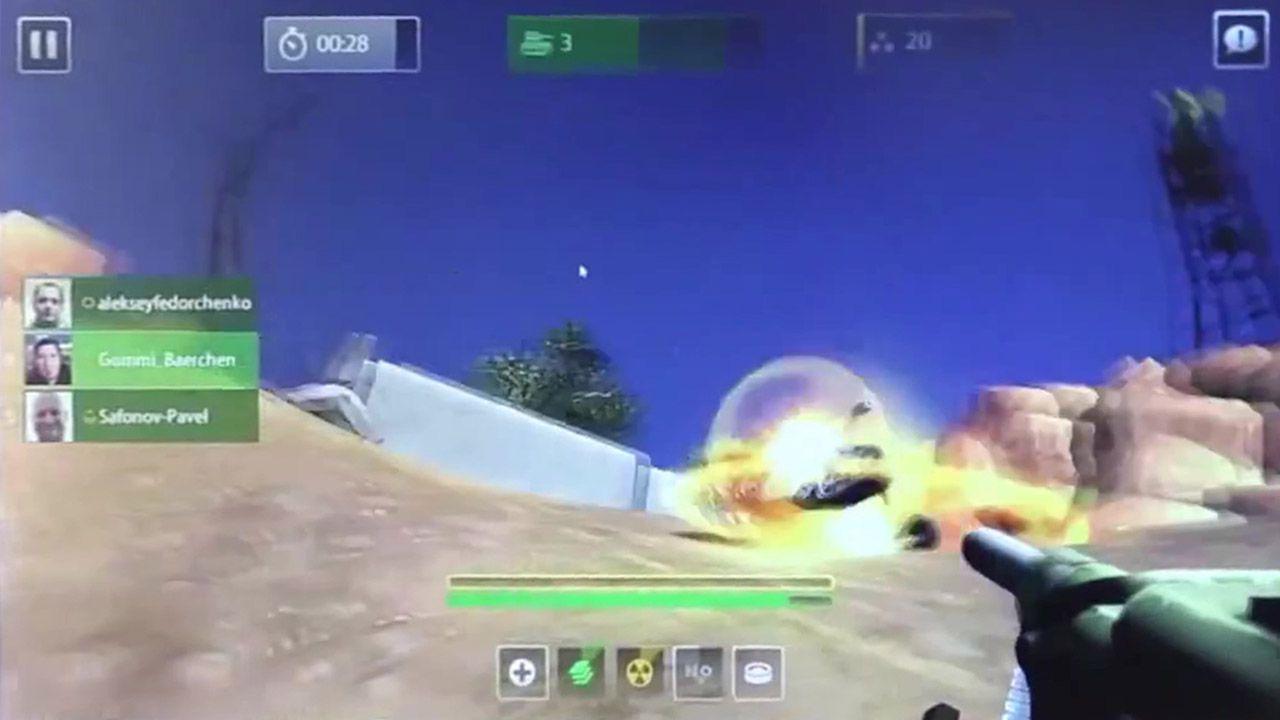 早期Unity新版3D坦克演示中，玩家可采用第一人称射击视角