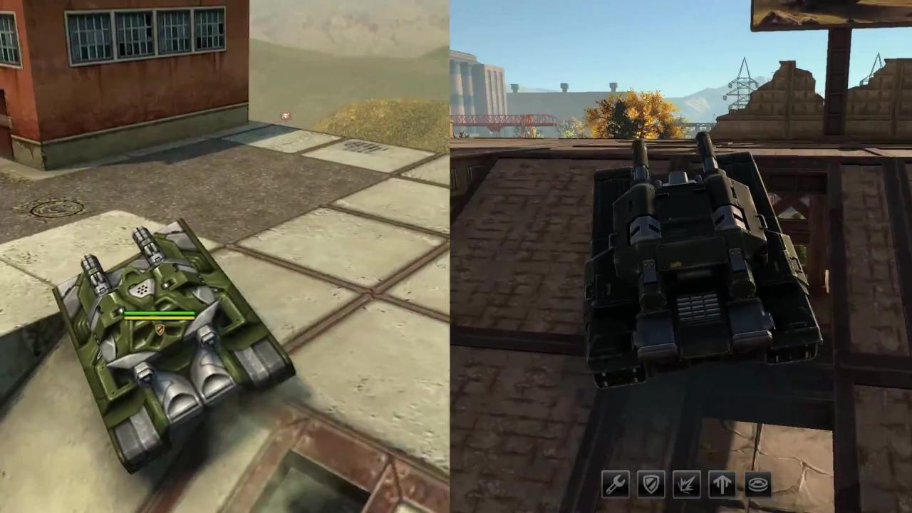 Unity新版3D坦克的寂静地图与当前版本的3D坦克对比：坡道