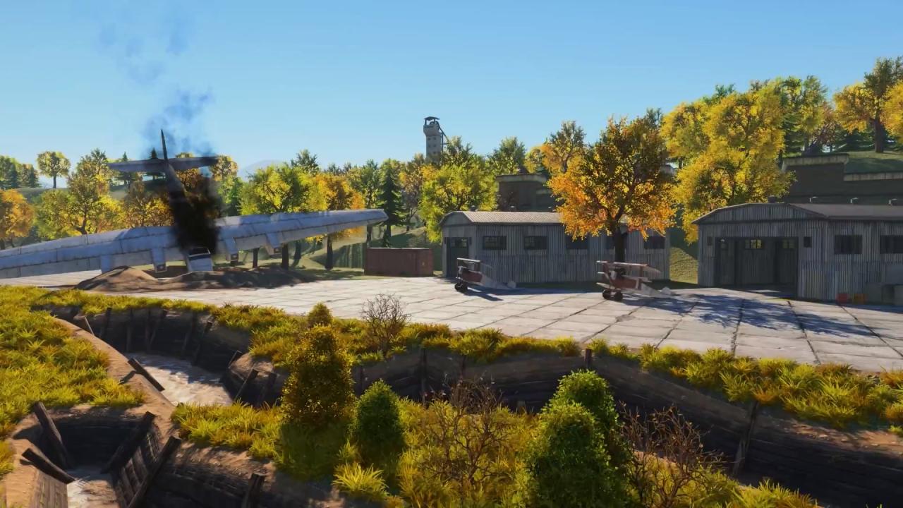 Unity新版3D坦克沼泽平原地图中坠毁的飞机和停机坪