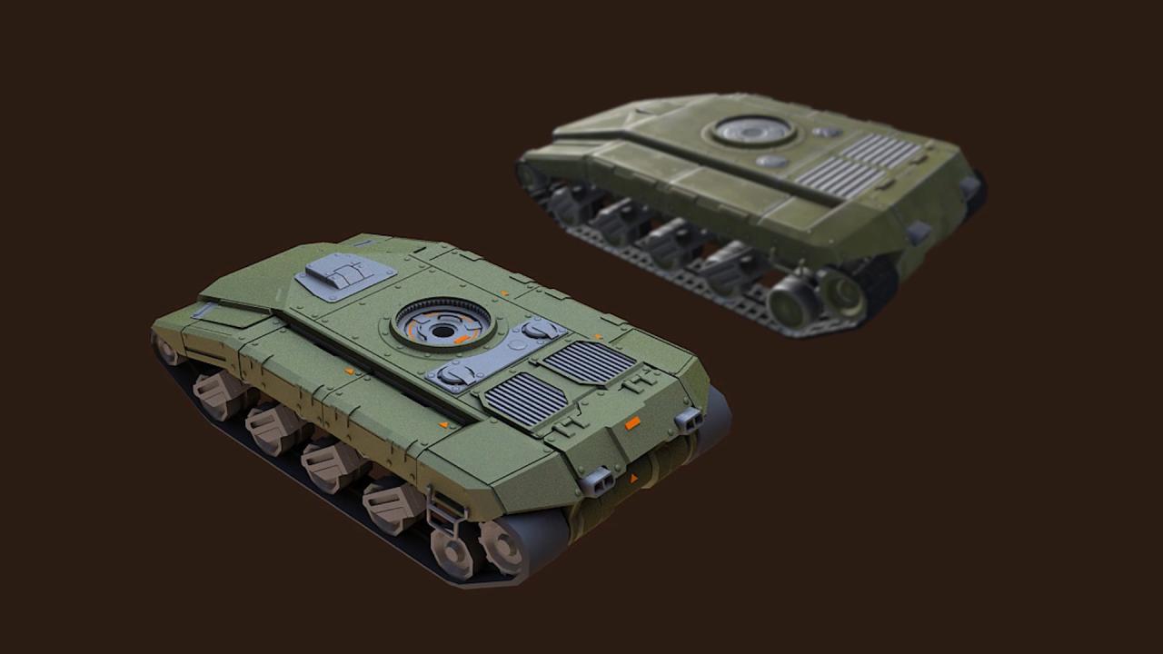 Unity新3D坦克蜂王M1与M0对比设计图