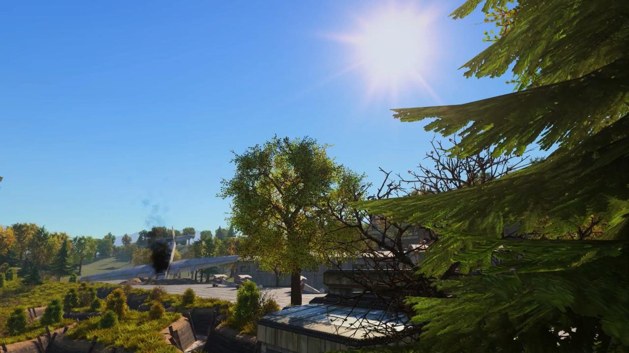 Unity新3D坦克平原地图中阳光下的停机坪