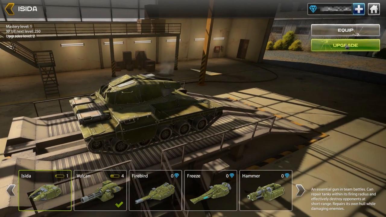 新3D坦克装备升级界面