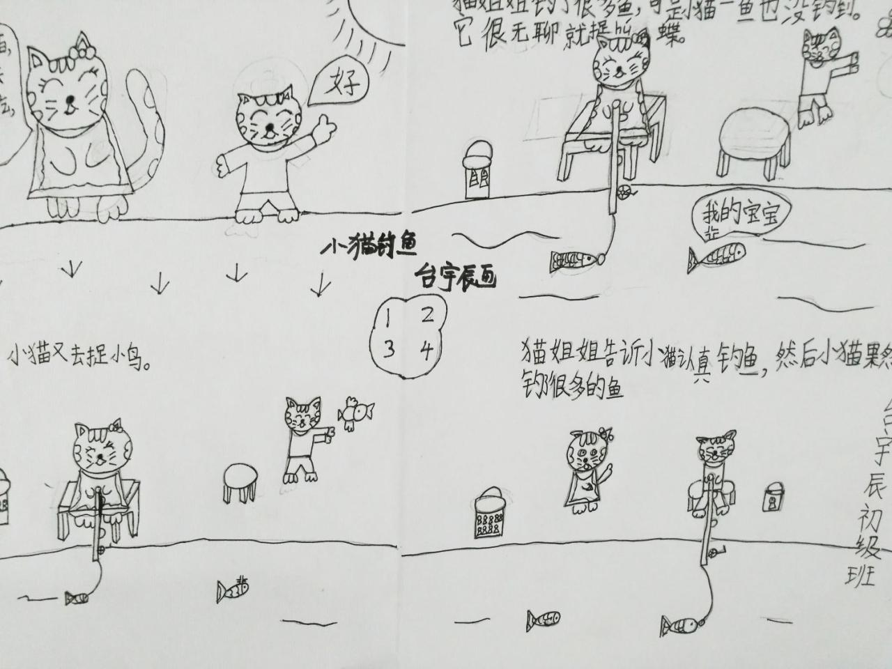 小猫钓鱼 台宇辰画