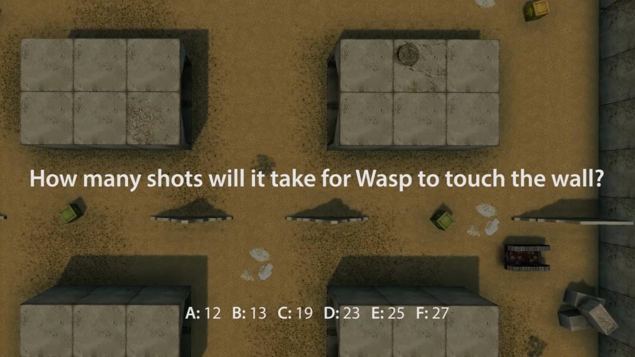 黄蜂需要射击多少次能碰到墙？