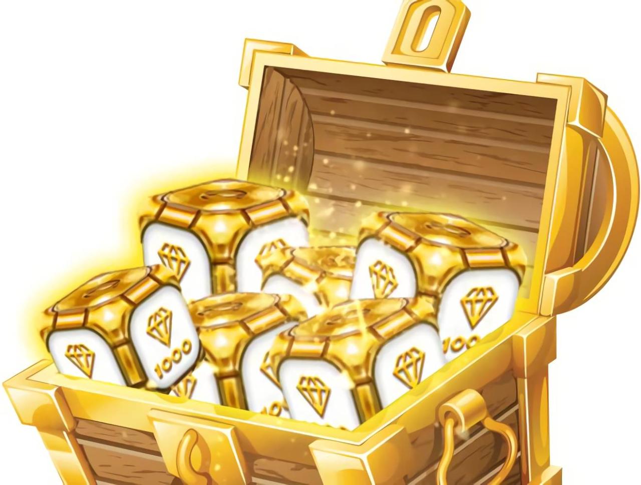 3D坦克装满金水晶的箱子