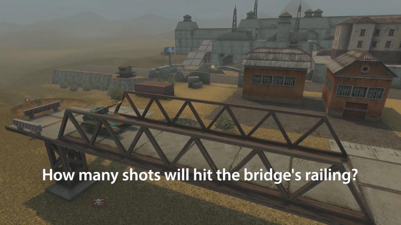 多少发子弹会打到桥的栏杆上？