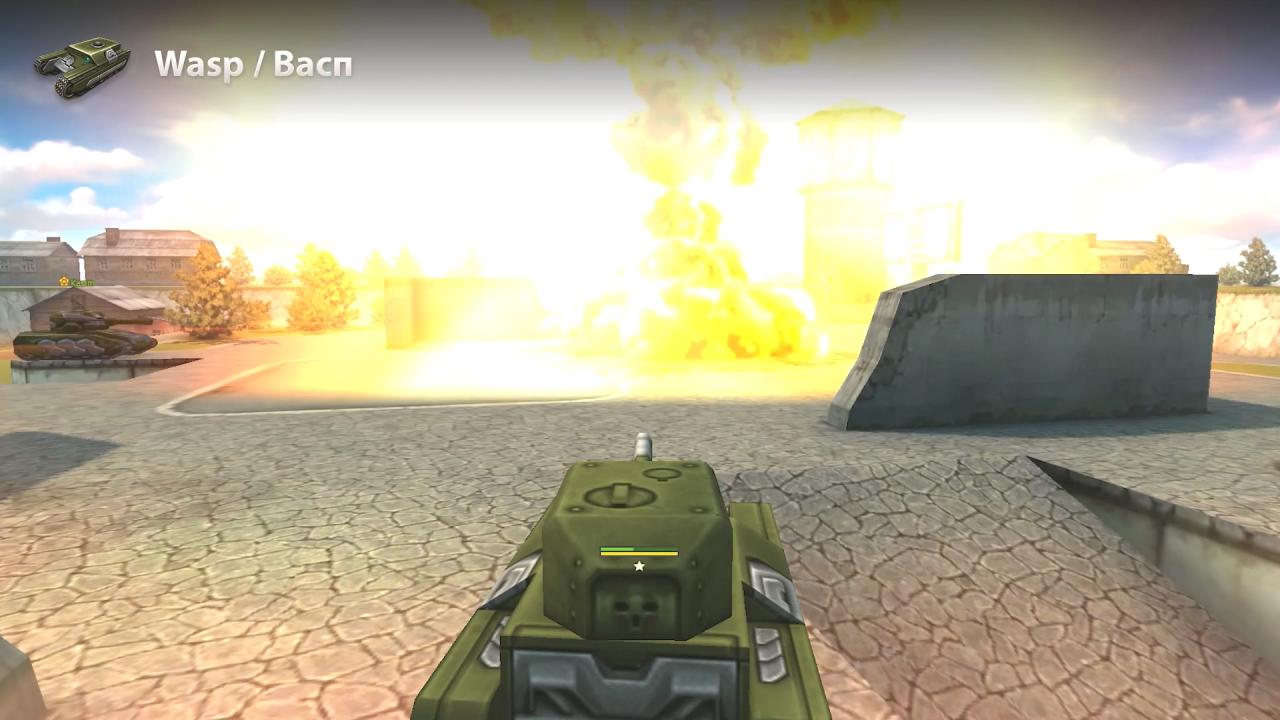 3D坦克黄蜂底盘的超速功能炸弹爆炸时的效果