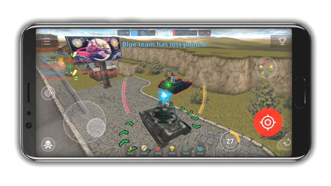 3D坦克移动版的战场界面