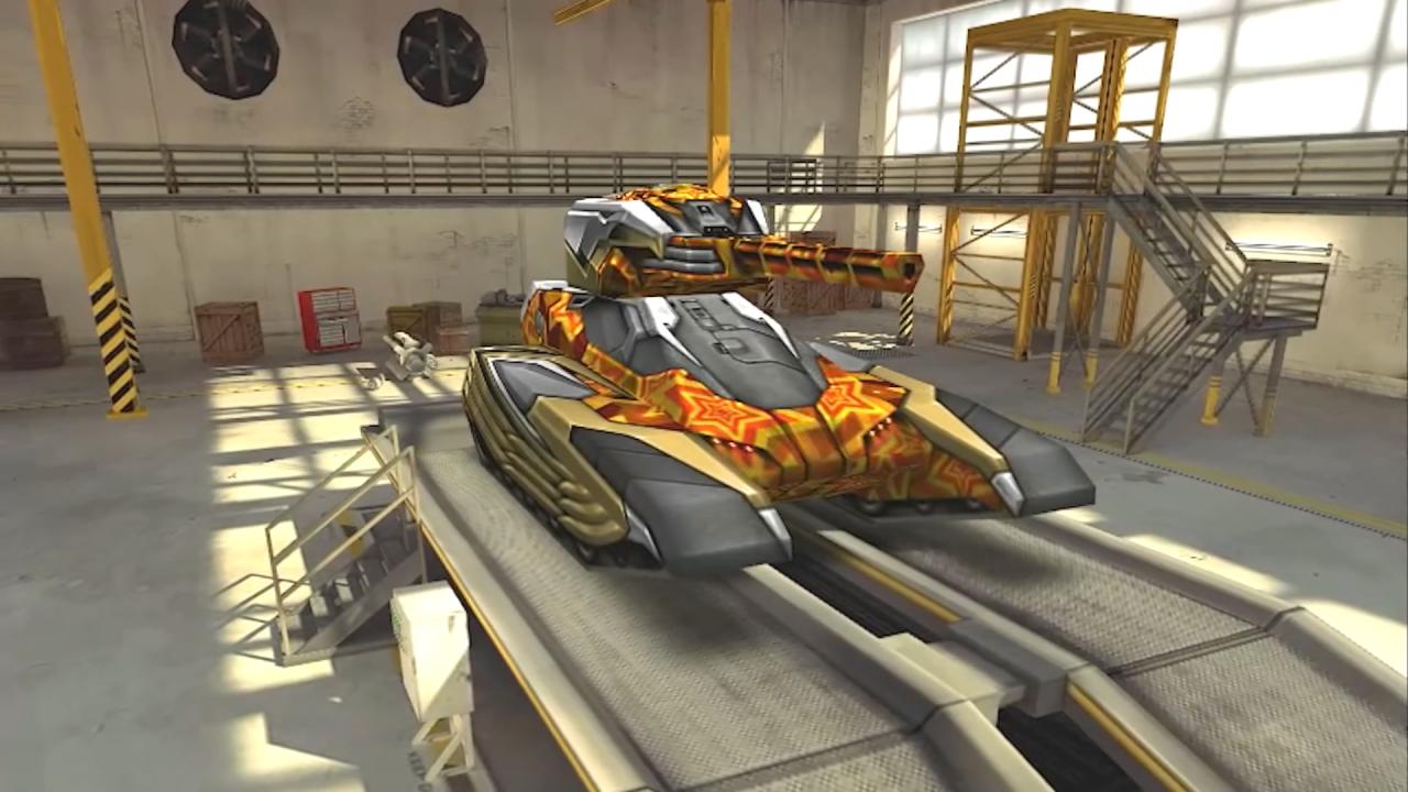 3D坦克橙色的动画迷彩