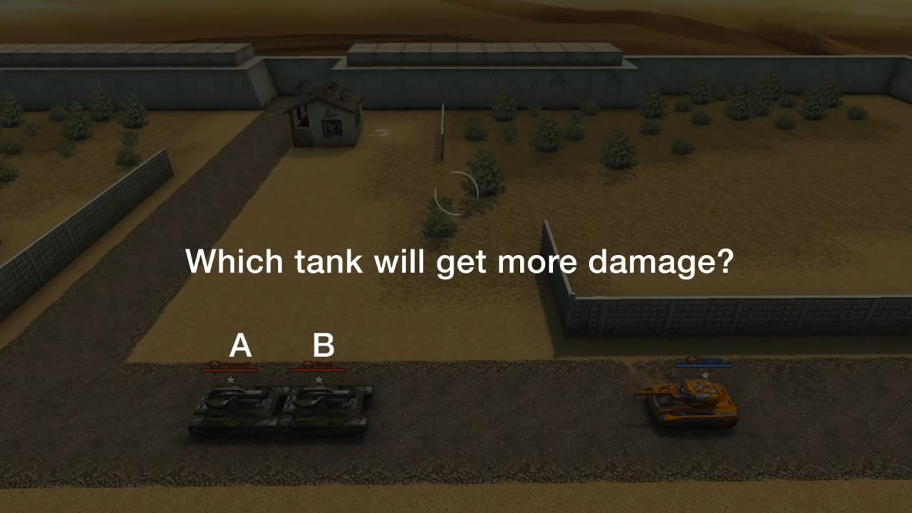 哪辆坦克将受到更大的伤害？