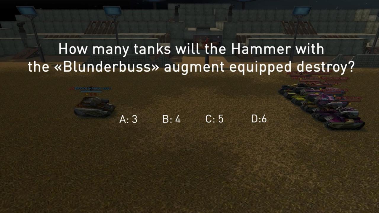 3D坦克每周猜猜看问题：装备 Blunderbuss 参数的滑膛炮，将击毁多少辆坦克？