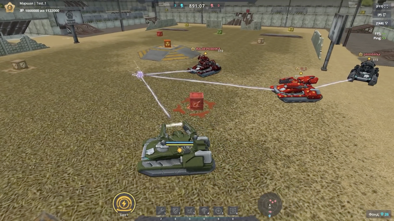 3D坦克特斯拉炮塔球状闪电加闪电链攻击演示