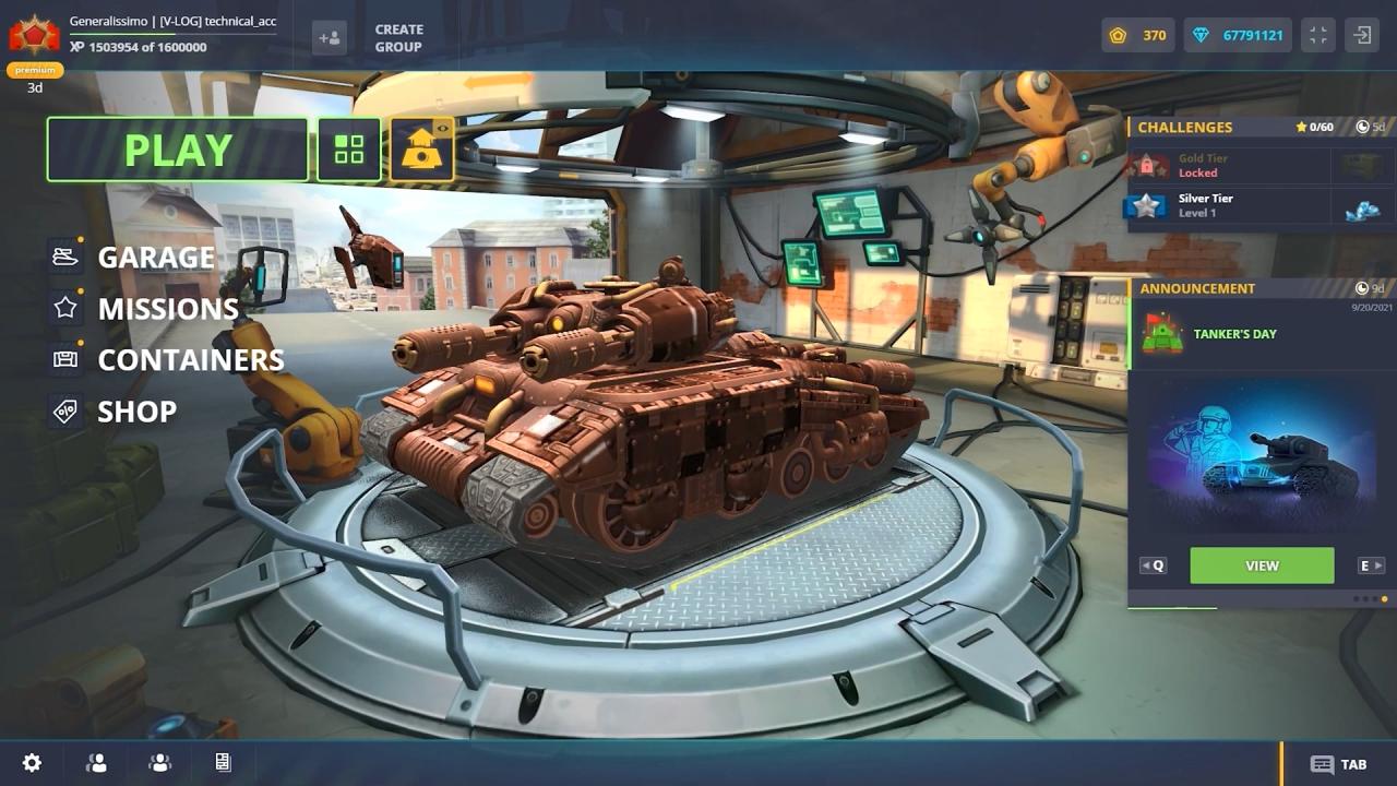 3D 坦克移动版界面