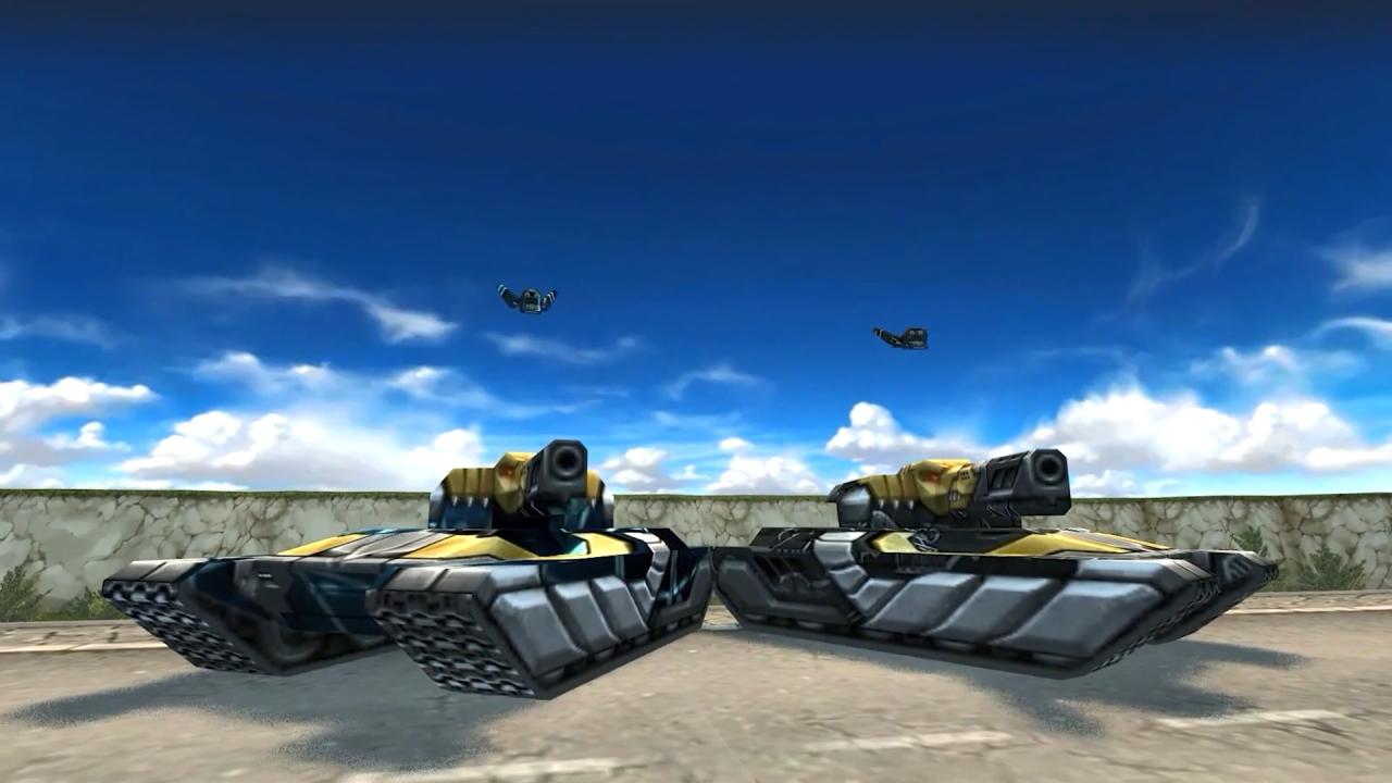 3D坦克携带无人机的雷暴炮和维京坦克