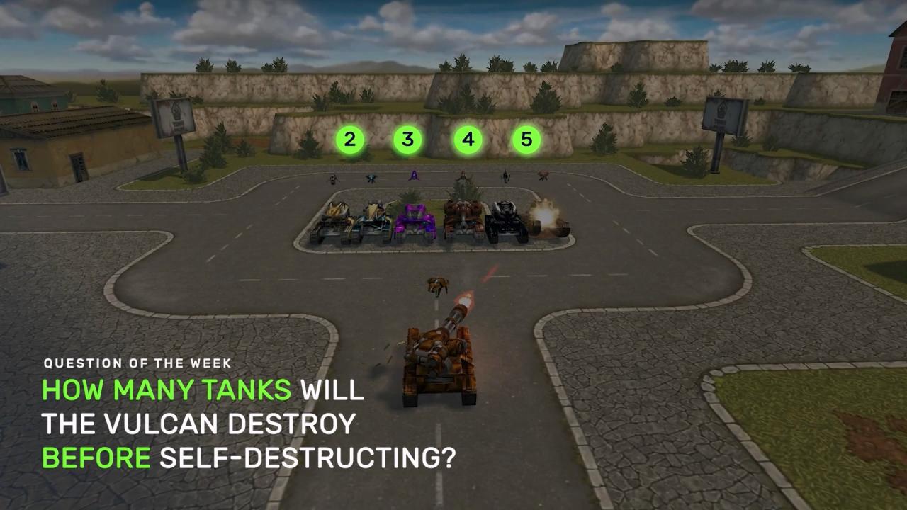 3D坦克每周猜猜看问题：极速炮将在自毁前击毁多少辆坦克？