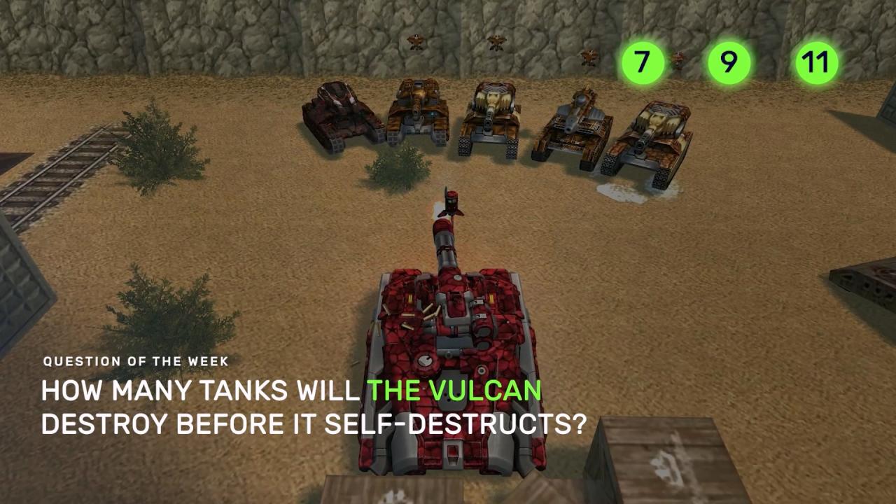 3D坦克每周猜猜看问题：极速炮在自毁前能机会多少辆坦克？