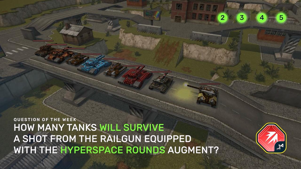 3D坦克猜猜看总共有多少辆坦克能在装备了 “超空间弹”增强的射击中幸存下来？