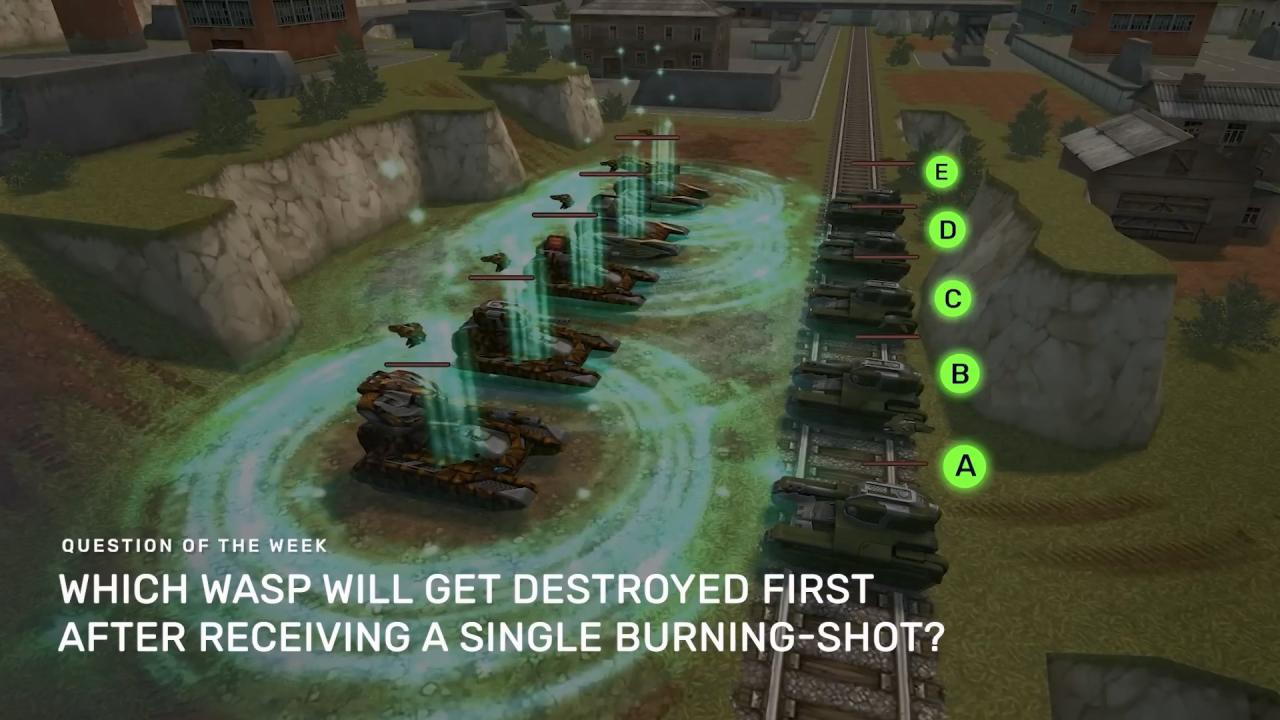 3D坦克每周猜猜看活动：在被燃烧弹命中后，那辆黄蜂最先被击毁？
