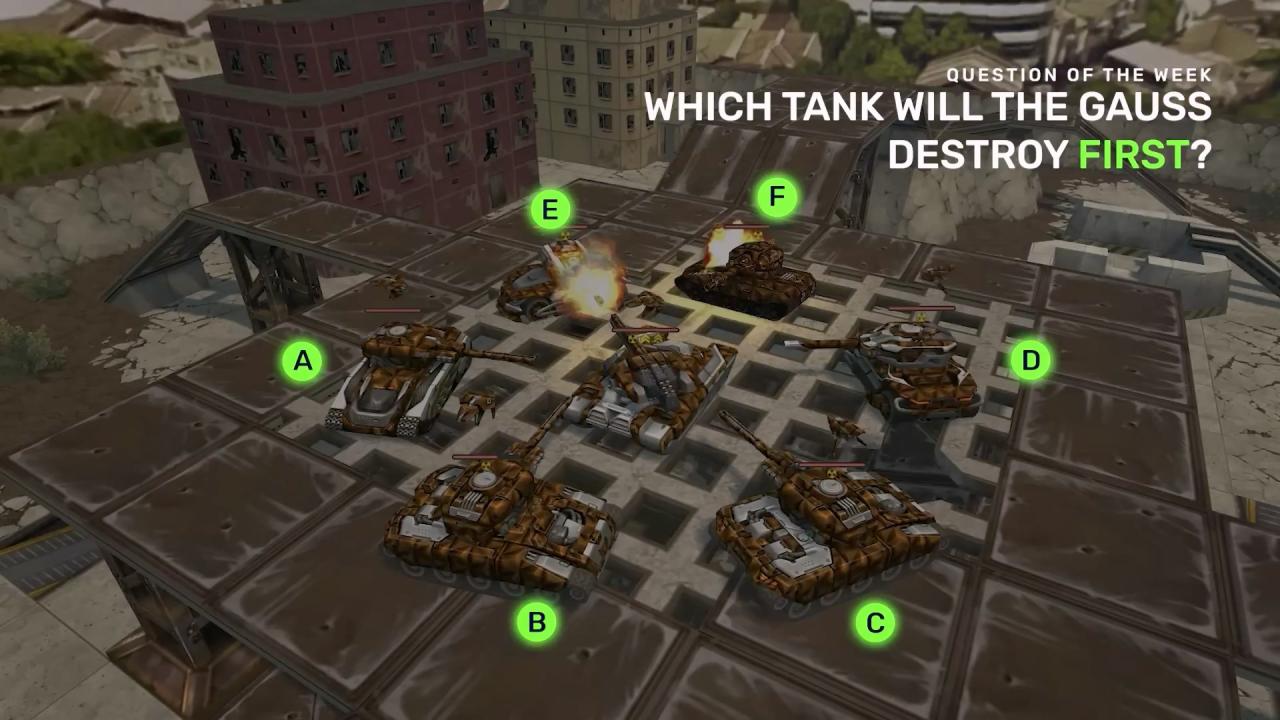 3D坦克每周猜猜看问题：哪辆坦克将先被高斯炮击毁？
