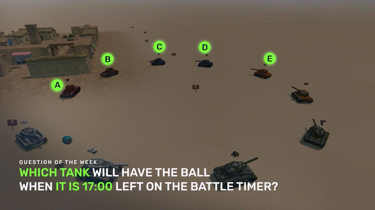 3D坦克每周猜猜看：哪辆坦克将在17：00持有球？