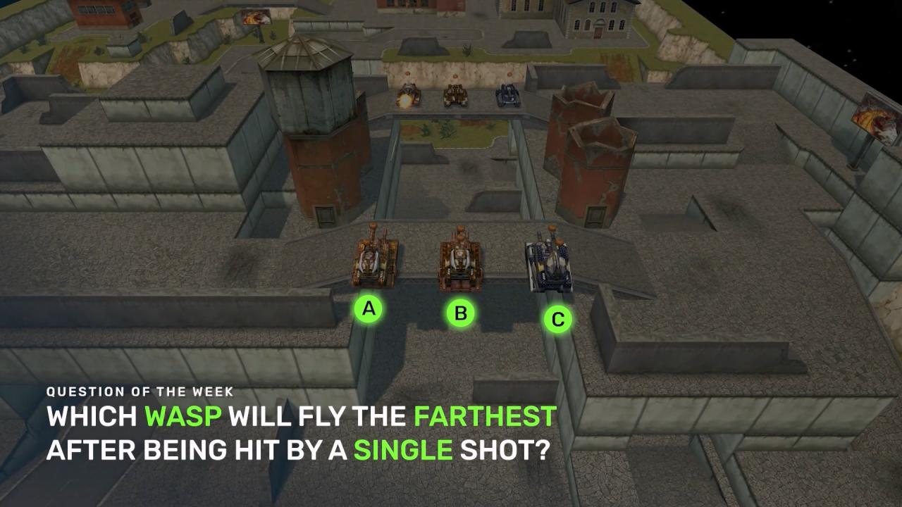 3D坦克每周猜猜看：哪辆黄蜂被一枪击中后飞得最远？