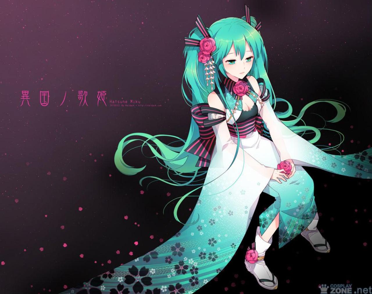 初音未来之异国歌姬Cosplay原动漫图（方便对比）