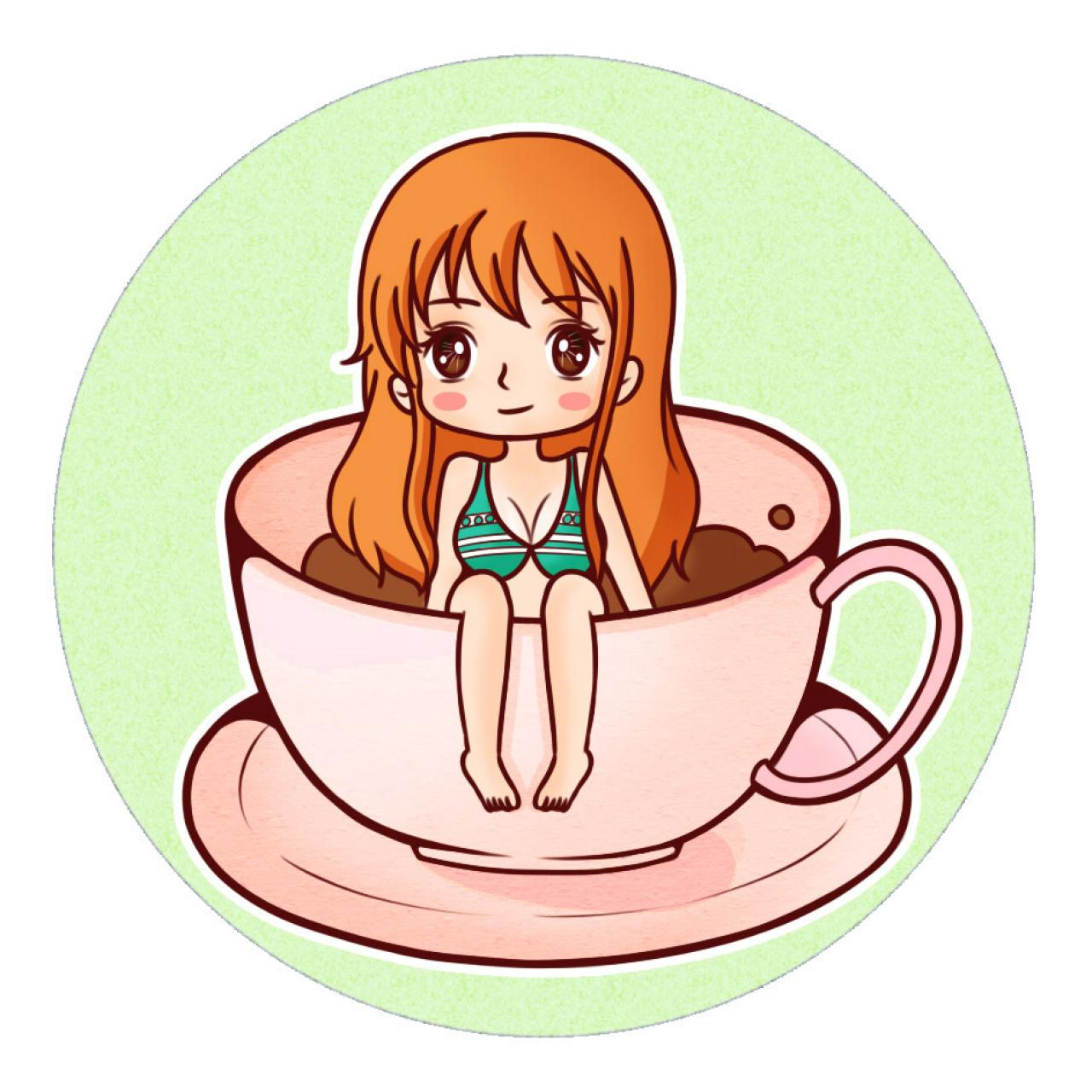 “小贼猫”娜美坐在咖啡杯里的头像