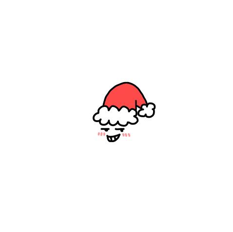 戴着圣诞帽的颜文字：窃笑/偷笑神情的头像