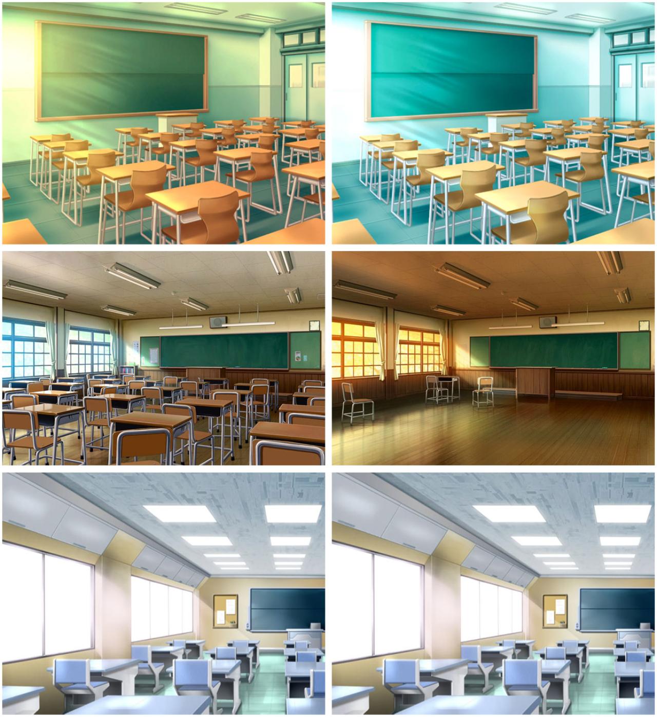 恋爱游戏中的学校教室背景素材 预览图