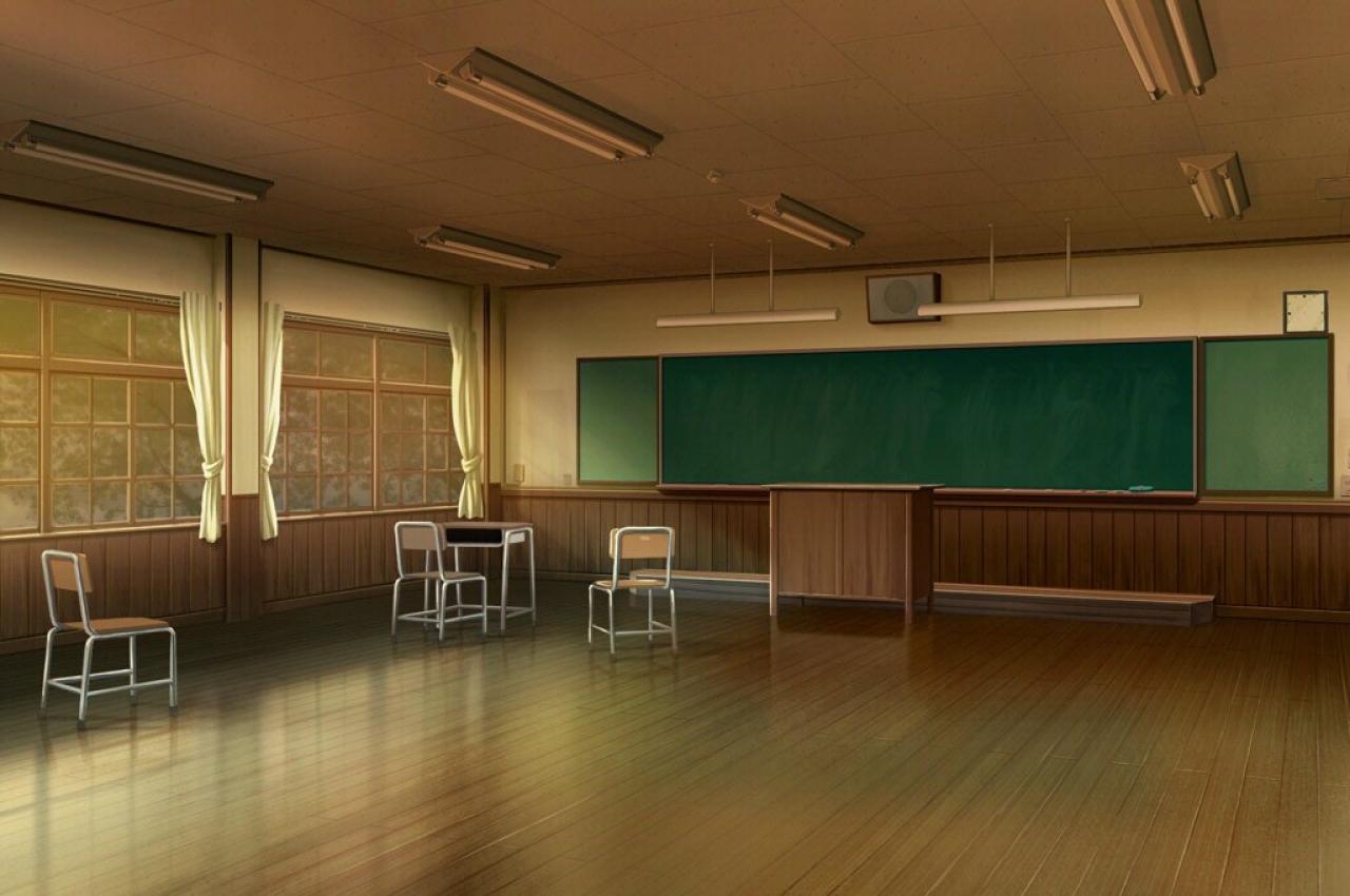 《明日の七海と逢うために》傍晚只剩下一张课桌，三把椅子空旷的教室