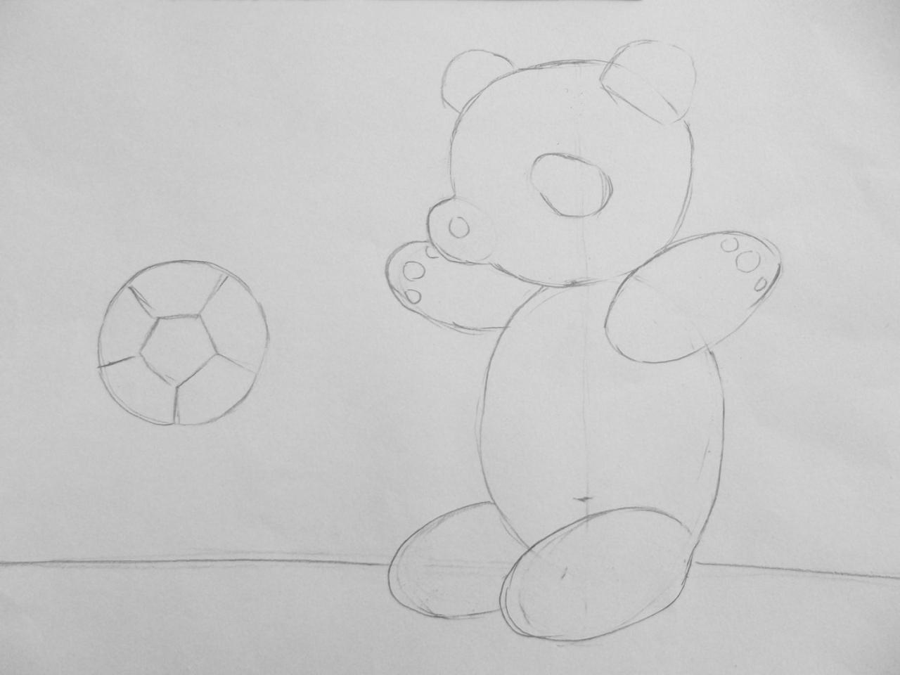 第二步，勾出小熊猫的简单轮廓