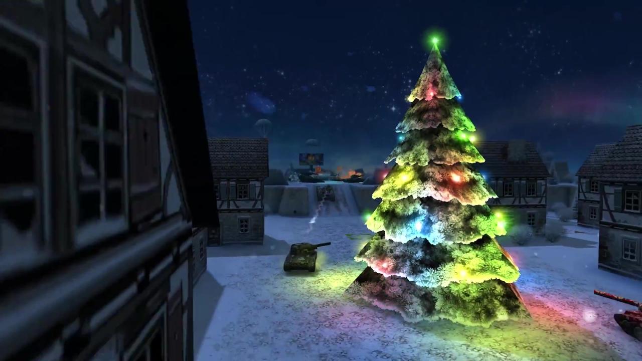 3D坦克2016新年地图中的圣诞树