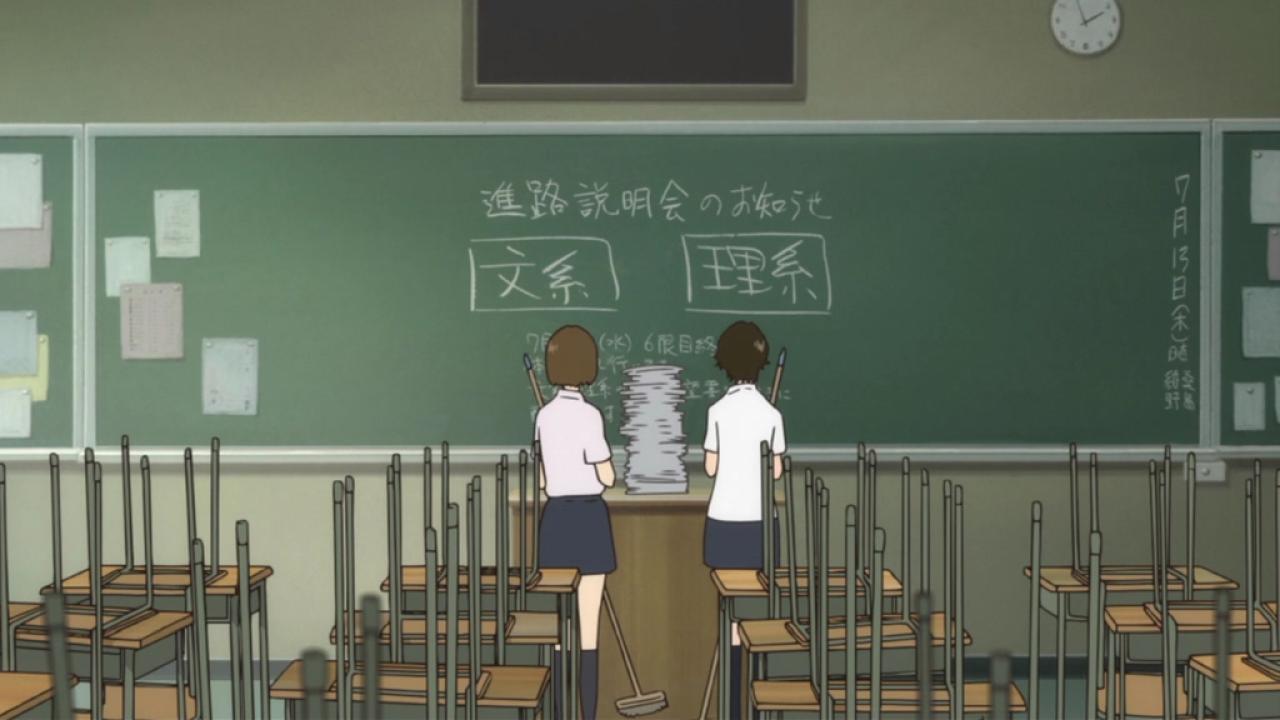 教室黑板上写着理科还是文科