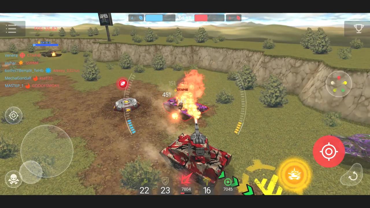 2018年12月，3D坦克移动版的战场预览画面