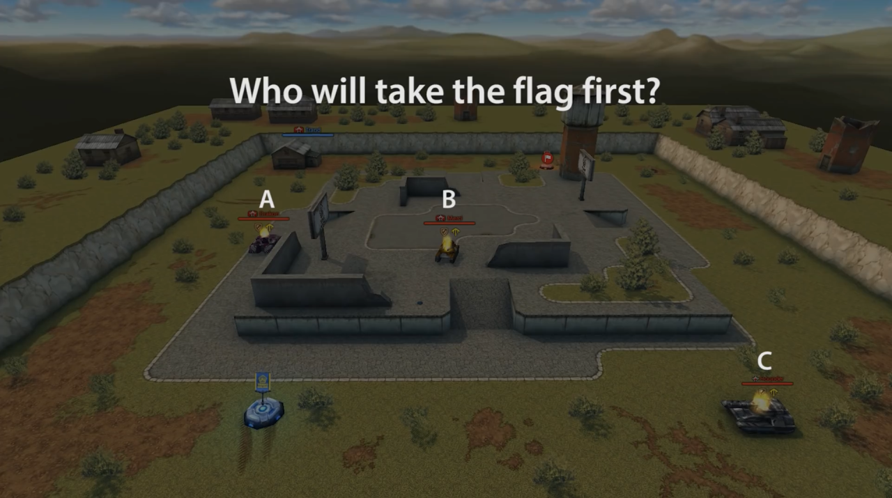 3D坦克谁将首先拿到旗帜？