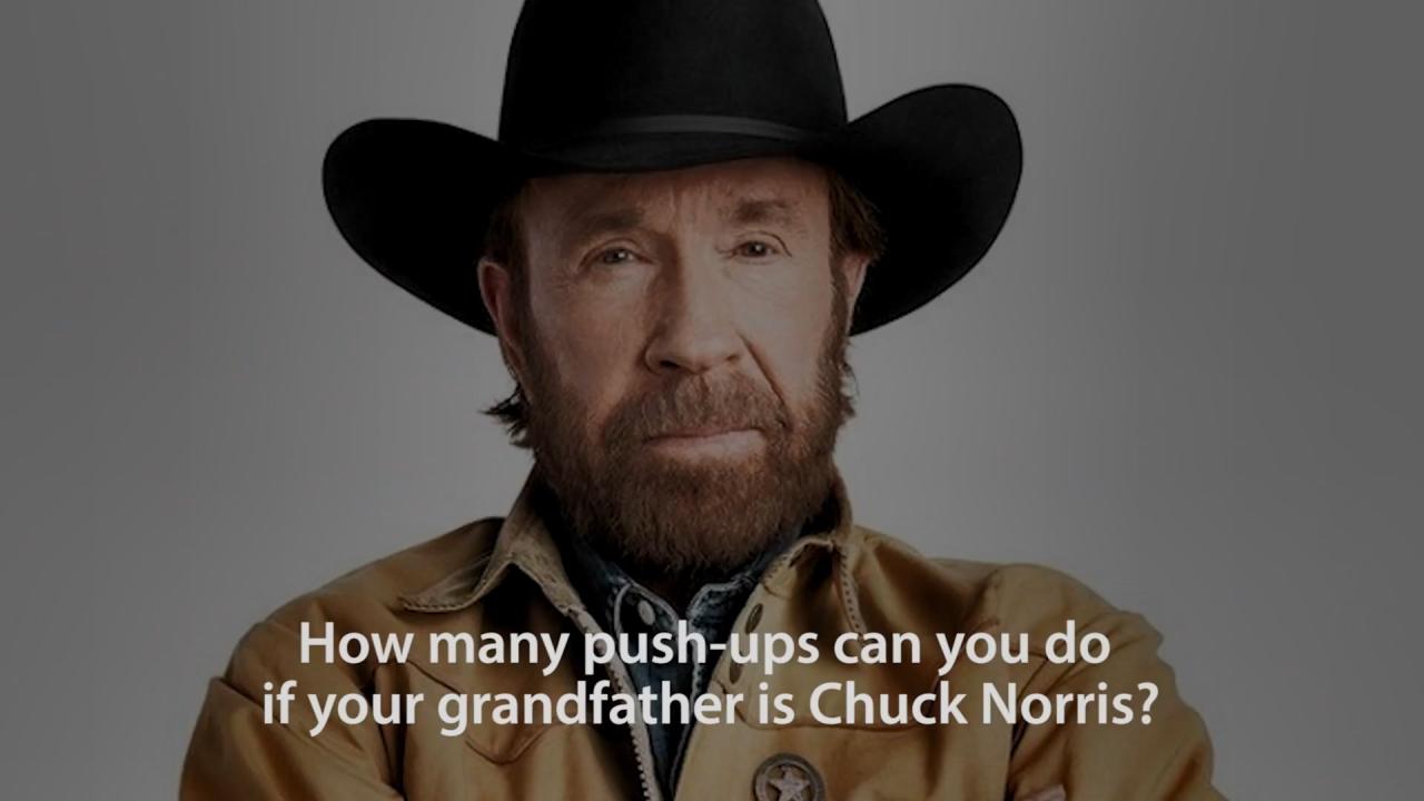 如果你的爷爷是查克·诺里斯，您能做多少俯卧撑？
