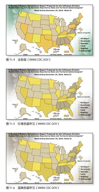 《设计师要懂心理学》书中，美国CDC某周的流感传播图